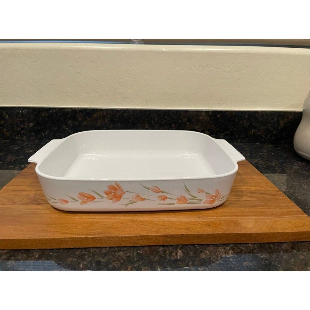 Corning Ware Peach Floral Lasagna Pan - 2